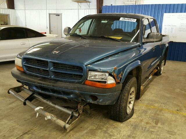 1B7HG38N72S536693 - 2002 DODGE DAKOTA QUA BLUE photo 2