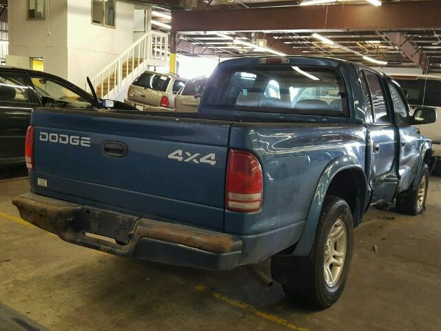 1B7HG38N72S536693 - 2002 DODGE DAKOTA QUA BLUE photo 4