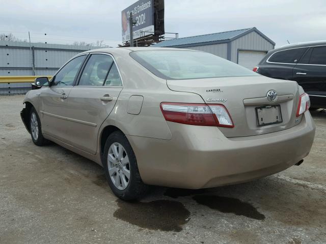 4T1BB46K08U042204 - 2008 TOYOTA CAMRY HYBR TAN photo 3