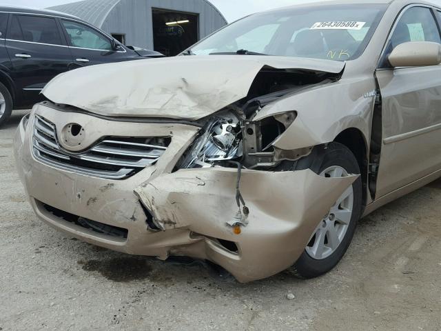 4T1BB46K08U042204 - 2008 TOYOTA CAMRY HYBR TAN photo 9