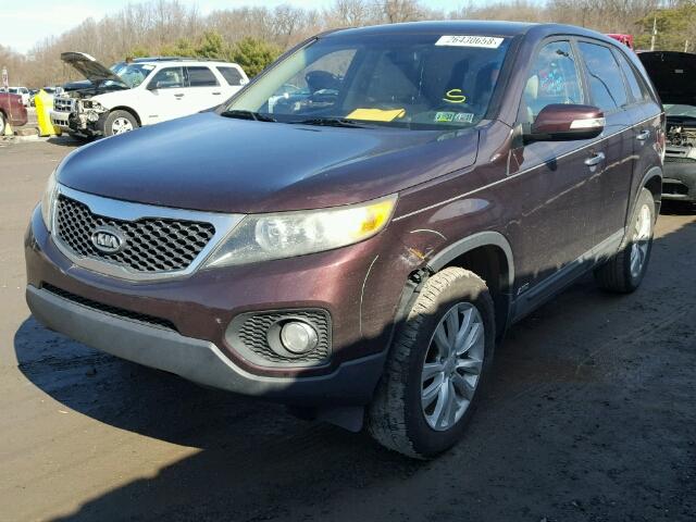 5XYKUCA1XBG025443 - 2011 KIA SORENTO EX BURGUNDY photo 2