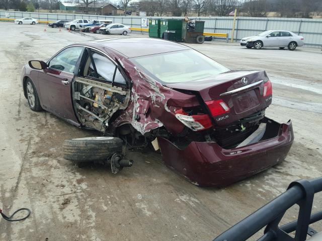 JTHBJ46G372069327 - 2007 LEXUS ES 350 MAROON photo 3