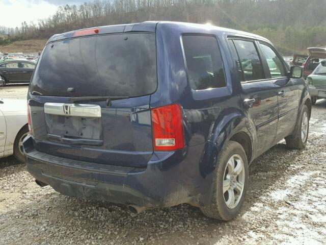 5FNYF4H64DB025718 - 2013 HONDA PILOT EXL BLUE photo 4