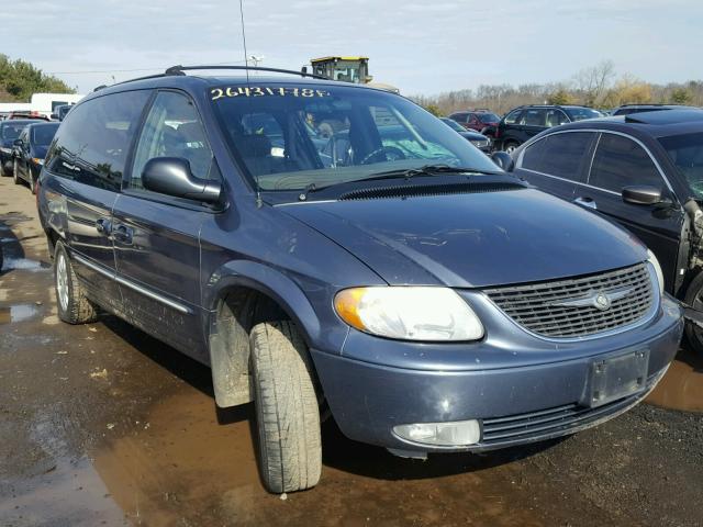 2C8GP54L22R659636 - 2002 CHRYSLER TOWN & COU BLUE photo 1