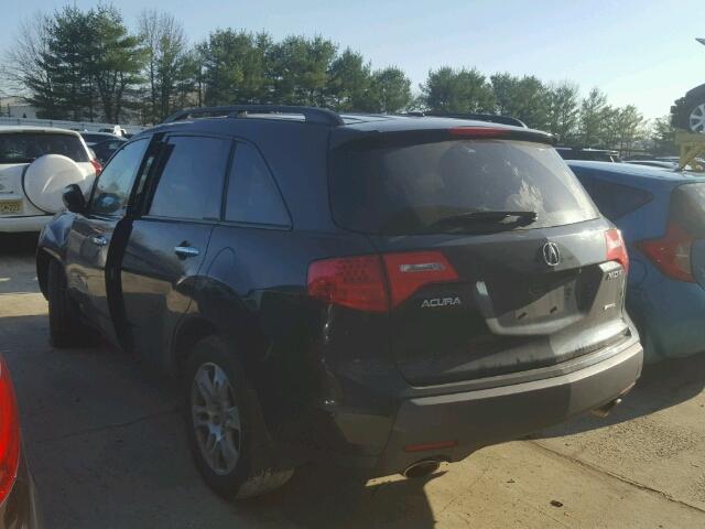 2HNYD28489H514319 - 2009 ACURA MDX TECHNO BLACK photo 3