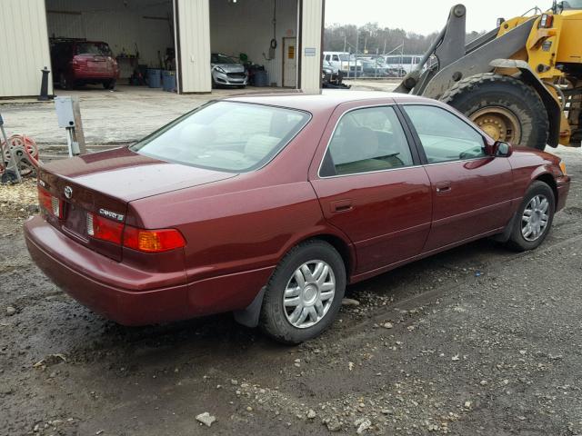 4T1BG22K51U779805 - 2001 TOYOTA CAMRY CE BURGUNDY photo 4