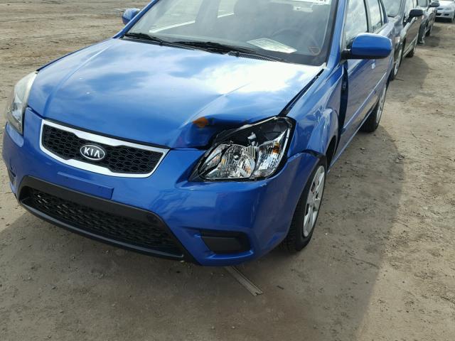 KNADH4A34A6645028 - 2010 KIA RIO LX BLUE photo 9