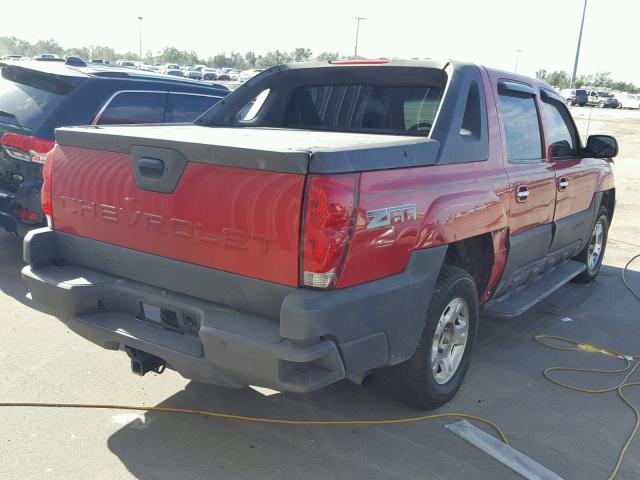 3GNEC13T82G278109 - 2002 CHEVROLET AVALANCHE RED photo 4