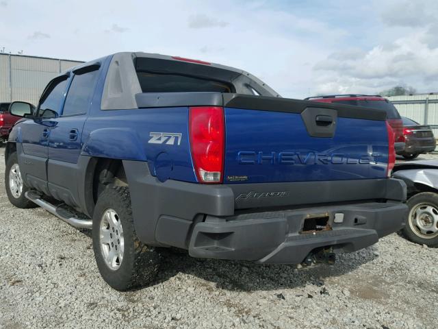 3GNEK13T23G108624 - 2003 CHEVROLET AVALANCHE BLUE photo 3