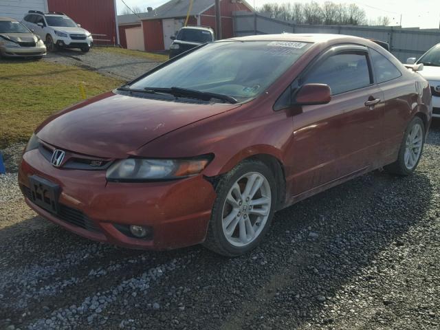 2HGFG21556H712666 - 2006 HONDA CIVIC SI RED photo 2