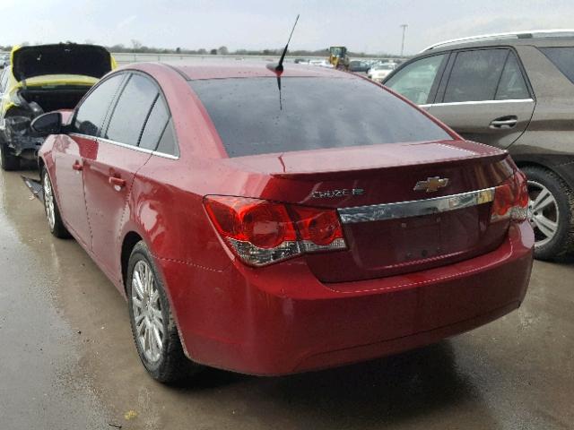 1G1PH5SB5D7314171 - 2013 CHEVROLET CRUZE ECO MAROON photo 3