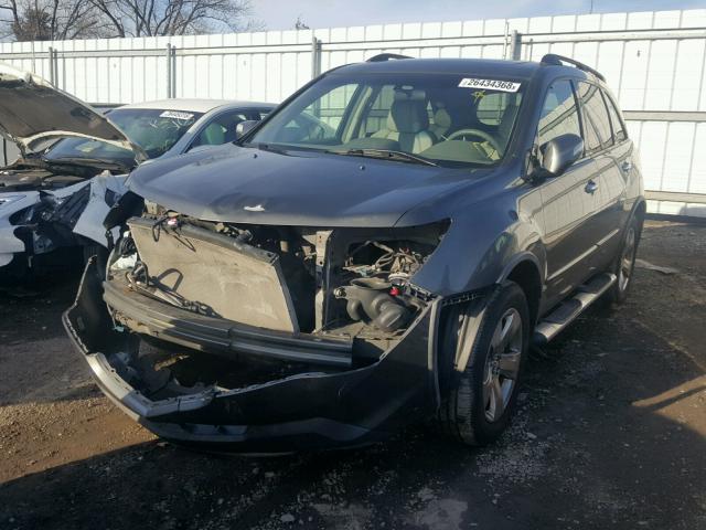 2HNYD28867H501049 - 2007 ACURA MDX SPORT GRAY photo 2