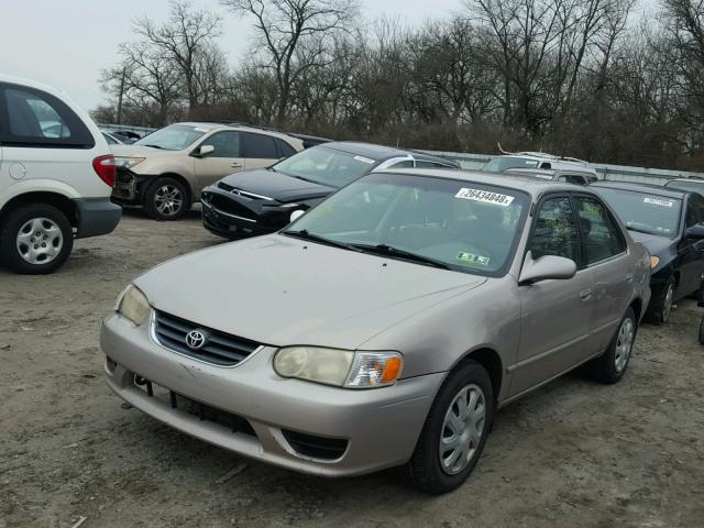 2T1BR12E91C455983 - 2001 TOYOTA COROLLA CE BEIGE photo 2