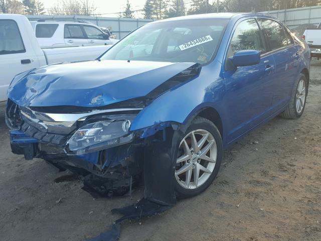 3FAHP0JG3CR189022 - 2012 FORD FUSION SEL BLUE photo 2