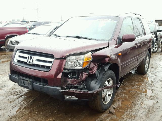 5FNYF18758B024378 - 2008 HONDA PILOT EXL BURGUNDY photo 2