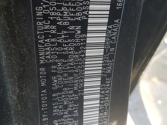 2T1KR32E55C432119 - 2005 TOYOTA MATRIX 黑色 照片 10