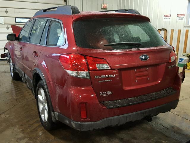 4S4BRCAC9E3288594 - 2014 SUBARU OUTBACK 2. MAROON photo 3