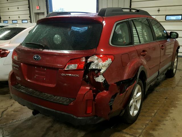 4S4BRCAC9E3288594 - 2014 SUBARU OUTBACK 2. MAROON photo 4