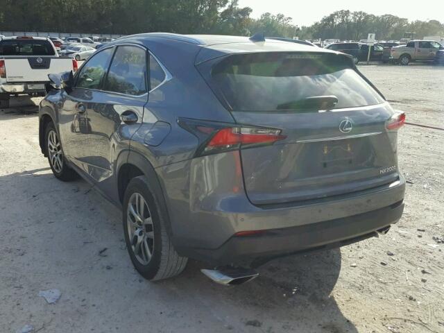 JTJYARBZ4F2004174 - 2015 LEXUS NX 200T GRAY photo 3