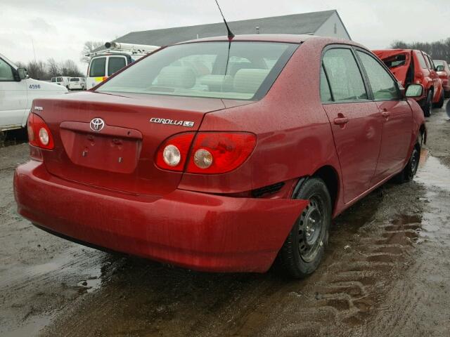 2T1BR32E37C816967 - 2007 TOYOTA COROLLA CE RED photo 4