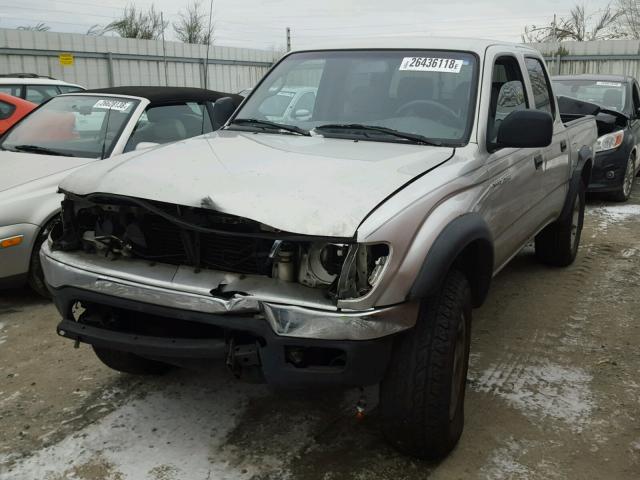 5TEGM92N32Z011335 - 2002 TOYOTA TACOMA DOU SILVER photo 2