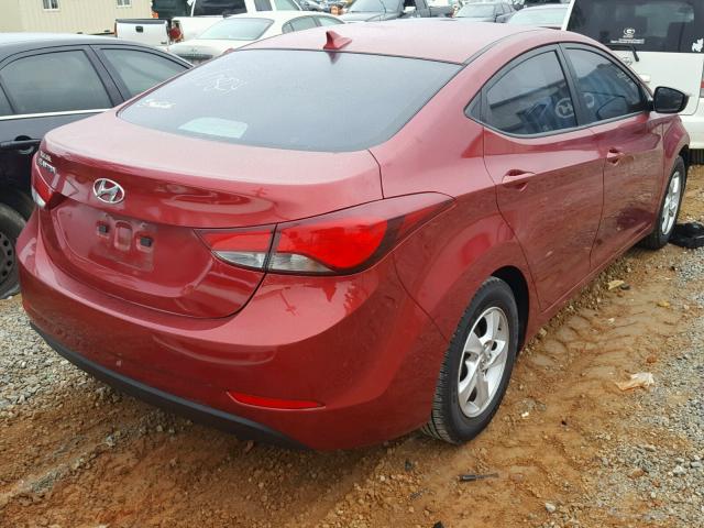 5NPDH4AE7FH650824 - 2015 HYUNDAI ELANTRA SE RED photo 4