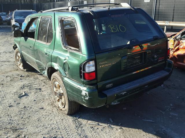 4S2DM58W614301964 - 2001 ISUZU RODEO S GREEN photo 3