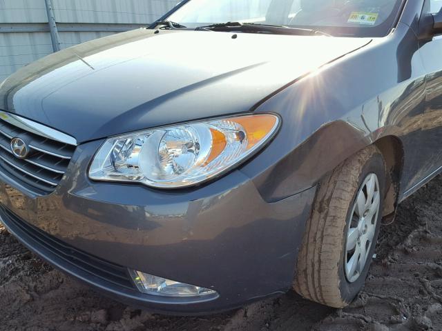 KMHDU46D19U650321 - 2009 HYUNDAI ELANTRA GL CHARCOAL photo 9