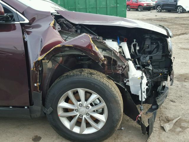 5XYPG4A33JG412564 - 2018 KIA SORENTO LX BURGUNDY photo 9