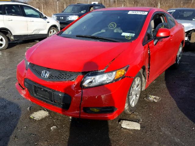 2HGFG3B50CH564460 - 2012 HONDA CIVIC LX RED photo 2