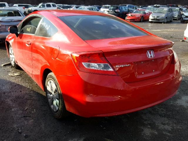 2HGFG3B50CH564460 - 2012 HONDA CIVIC LX RED photo 3