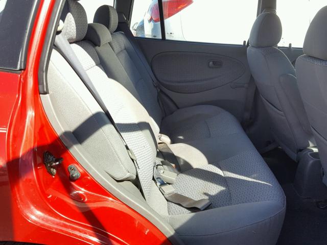 KNADC163826079656 - 2002 KIA RIO CINCO RED photo 6