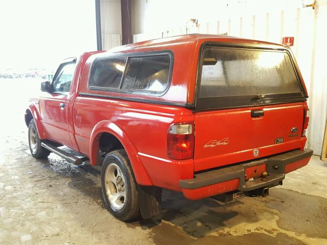 1FTYR11U22TA40596 - 2002 FORD RANGER RED photo 3