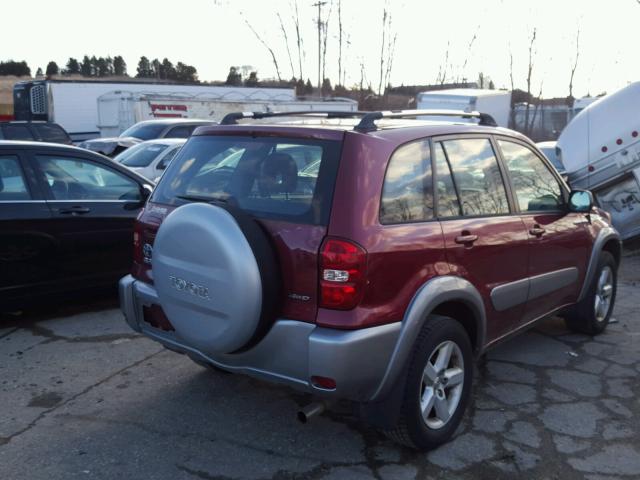 JTEHD20VX40033197 - 2004 TOYOTA RAV4 BURGUNDY photo 4