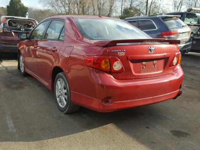 2T1BU4EE8AC287135 - 2010 TOYOTA COROLLA BA RED photo 3