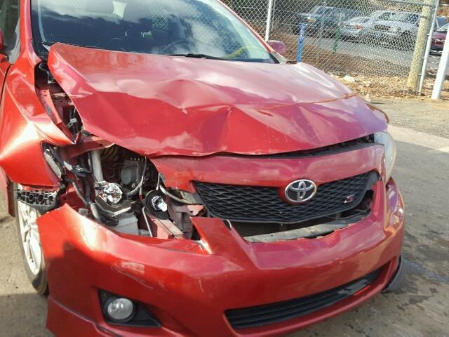 2T1BU4EE8AC287135 - 2010 TOYOTA COROLLA BA RED photo 9