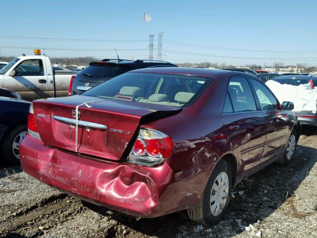 4T1BE32K96U154228 - 2006 TOYOTA CAMRY LE MAROON photo 4