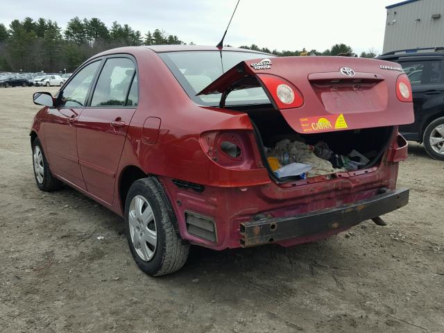 2T1BR30E77C734176 - 2007 TOYOTA COROLLA CE RED photo 3