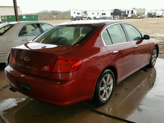 JNKCV51E66M505448 - 2006 INFINITI G35 RED photo 4