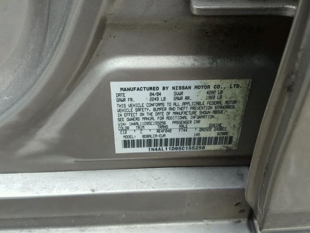 1N4AL11D95C155256 - 2005 NISSAN ALTIMA S TAN photo 10