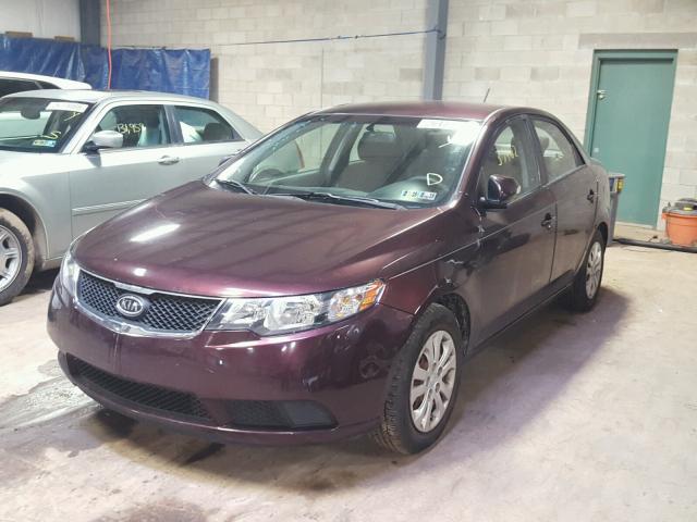 KNAFU4A2XA5287225 - 2010 KIA FORTE EX BURGUNDY photo 2