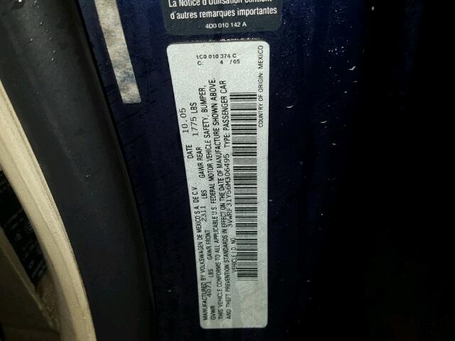 3VWRF31Y56M306495 - 2006 VOLKSWAGEN NEW BEETLE 蓝色 照片 10