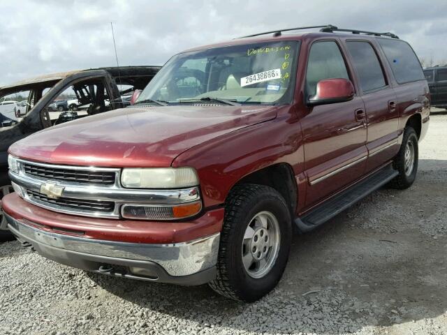 1GNEC16Z82J291604 - 2002 CHEVROLET SUBURBAN C MAROON photo 2