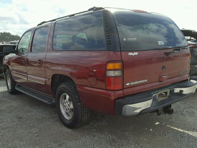 1GNEC16Z82J291604 - 2002 CHEVROLET SUBURBAN C MAROON photo 3