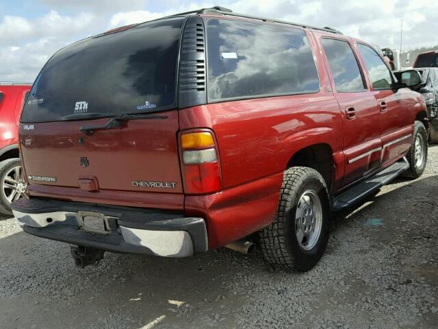 1GNEC16Z82J291604 - 2002 CHEVROLET SUBURBAN C MAROON photo 4