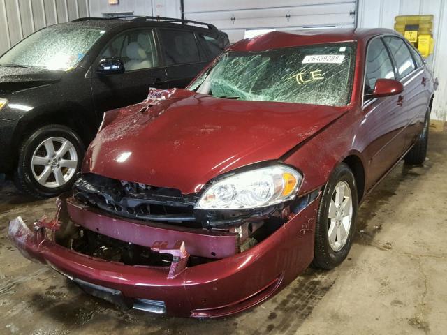 2G1WT58K279359203 - 2007 CHEVROLET IMPALA LT MAROON photo 2