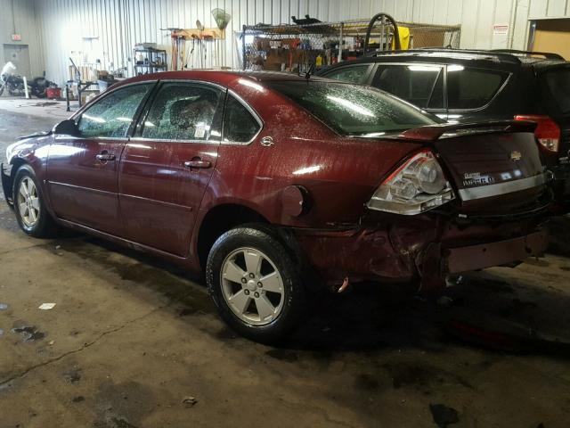 2G1WT58K279359203 - 2007 CHEVROLET IMPALA LT MAROON photo 3