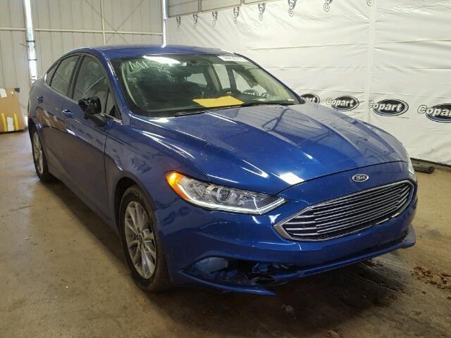 3FA6P0H77HR259173 - 2017 FORD FUSION SE BLUE photo 1