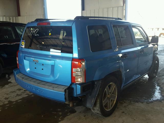 1J8FF28W68D636688 - 2008 JEEP PATRIOT SP BLUE photo 4