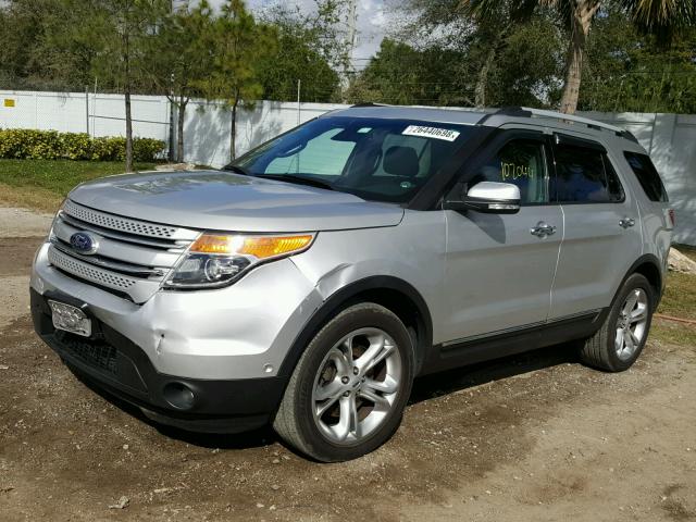 1FM5K8F87FGB21373 - 2015 FORD EXPLORER L SILVER photo 2